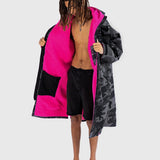 Dryrobe® Advance Unisex Long Sleeve - Black Camo/Pink