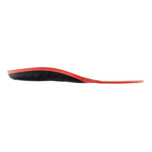 Black and red shoe sole on a white background