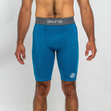 SKINS Men's Series-1 Half tights - Teal Blue