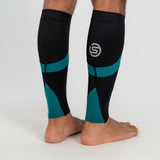 SKINS Unisex Series-3 Calf Tights MX - Black/Peacock Green
