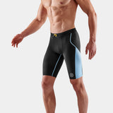 SKINS Men's Series-3 Half Tights - Black/Retro Blue