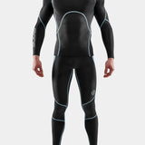 SKINS Men's Series-3 L/S Top - Black/Retro Blue