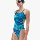 TYR Women's Cutoutfit Durafast Elite - Olea - Blue/Green