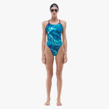 TYR Women's Cutoutfit Durafast Elite - Olea - Blue/Green