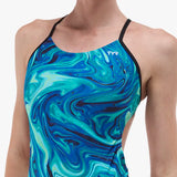 TYR Women's Cutoutfit Durafast Elite - Olea - Blue/Green