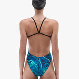 TYR Women's Cutoutfit Durafast Elite - Olea - Blue/Green