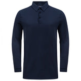 Cross Men's Heavy Long Sleeve Polo - Navy