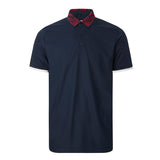 Cross Men's Collar Block Polo - Navy