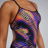TYR Women's Evolved Crosscutfit Tieback Swimsuit - Lime/Multi