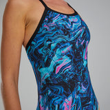 TYR Women's Marmaris Diamondfit Swimsuit - Blue/Pink