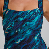 TYR Women's Square Neck Controlfit Swimsuit - Peacock