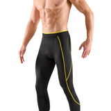 SKINS Series-1 Men's S Logo Long Tights - Black/Yellow