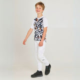 Sendy Youth MTB Short Sleeve Jersey - Snow Leopard