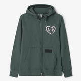 Cross Women's Heart Hoodie - Jungle Green