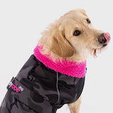 Dryrobe® Dog Coat - Black Camouflage Pink