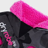 Dryrobe® Dog Coat - Black Camouflage Pink