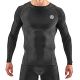 SKINS Men's 400 Long Sleeve Top - Black/Yellow